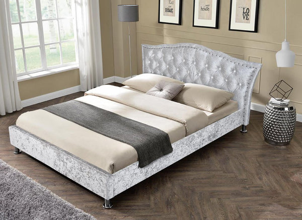 Crushed velvet diamante headboard deals