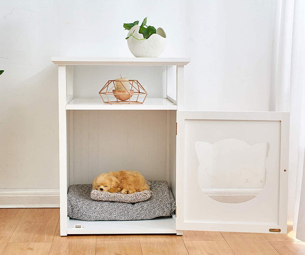 BASTET Wooden Cat Cave Bedside Cabinet Litter Box Cat House