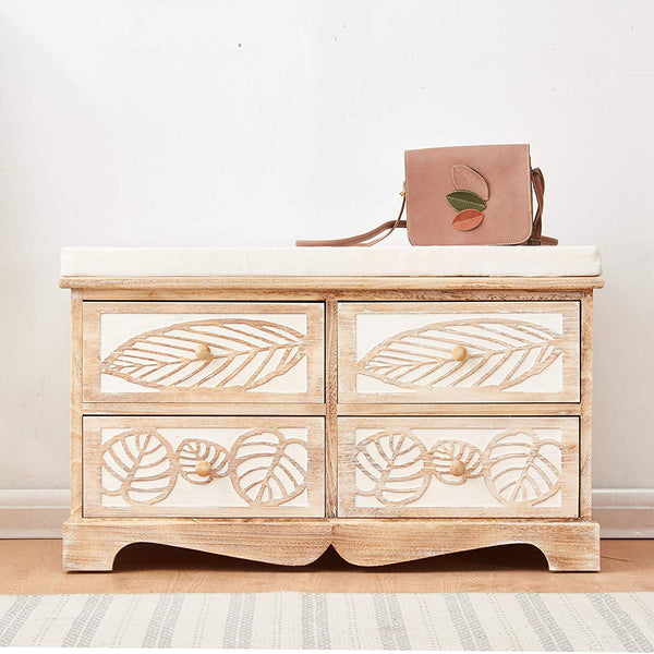 Shabby chic storage shop bench