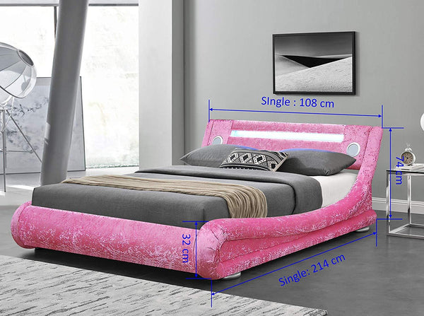 Single bed with led lights and speakers deals