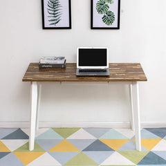 Retro Wood Desk with Drawer and Solid Wood Legs