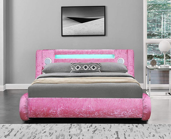 Bed with bluetooth speakers and lights discount