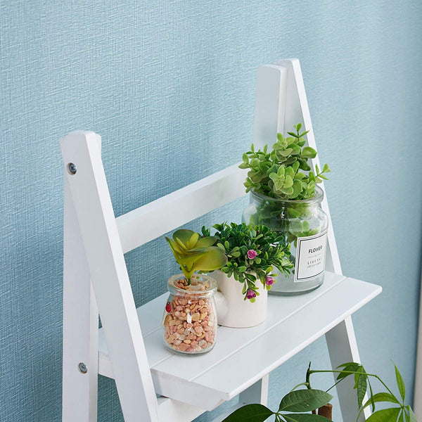 White standing shelf shop unit