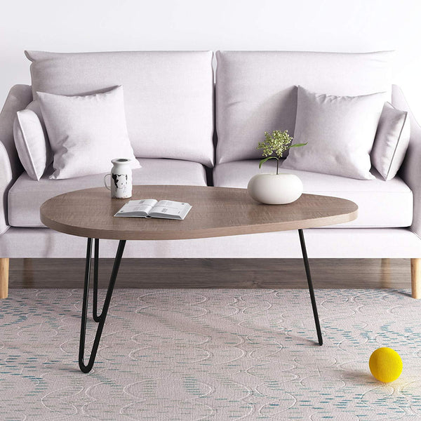 Walnut coffee table with metal legs store
