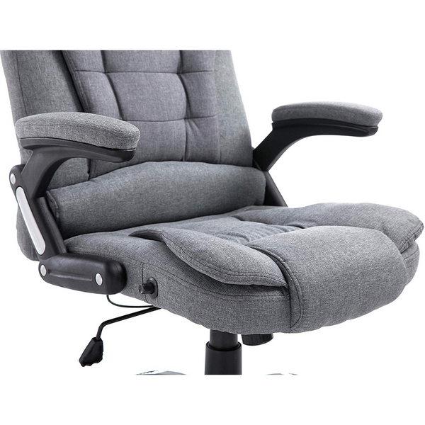 Executive Recline Extra Padded Office Chair Standard Grey Fabric