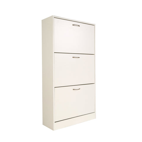 3-Drawer Wooden Shoe Cabinet Shoe Storage Unit,  White Colour