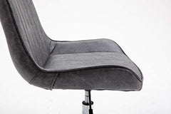 Cherry Tree Furniture Cala Vintage Grey PU Leather Desk Chair Swivel Chair with Chrome Feet
