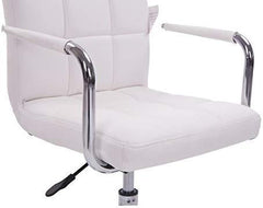 Cherry Tree Furniture White Faux Leather Swivel Chair with Removable Armrests MB42 Style 1 