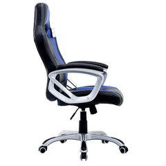 blue black office gaming racing office desk swivel chair