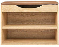  Cherry Tree Furniture 2-Level Shoe Rack Bench Storage 60 x 30 x 45 cm Oak Colour 