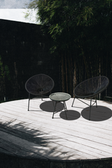 Konya 2 Seater Rattan Bistro Table and Chairs Set Garden Furniture Set Black