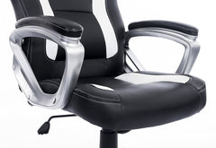 white black office gaming racing office desk swivel chair