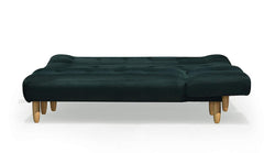 2+1 Modular Sofa Bed Settee with Chaise Lounge, L-shaped 3-Seater Corner Sofa Bed (Dark Green Velvet)
