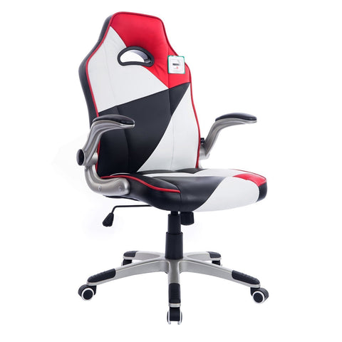 High Back Racing Gaming Sport PU Leather Swivel Office Chair with Folding Arms