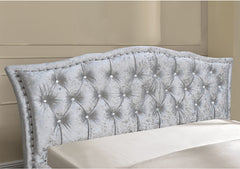 AMARI Crushed Velvet Bed Frame with Tufted Diamante Headboard