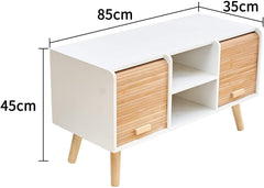 Cherry Tree Furniture TAKE 2-Door Cabinet/TV Stand Sideboard with Slatted Bamboo Sliding Doors