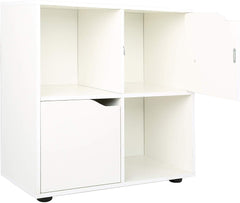Cherry Tree Furniture NORDI Multi Compartment Cube Storage Unit Organiser Sideboard Cabinet with 2 Cupboard Doors Oak 2X2