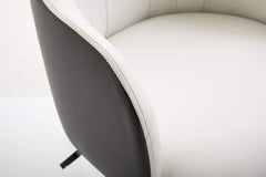 Cherry Tree Furniture White & Dark Grey PU Leather Desk Chair Swivel Office Chair