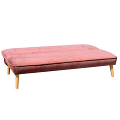 BETTI 3-Seater Click Clack Sofa Bed, Dusty Rose Pink Velvet