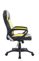 Racing Gaming Style PU Leather Swivel Office Chair,Black & Yellow