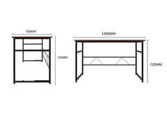 Sleek Design Computer Desk Home Office Table 100 x 50 x 72 cm , Walnut Colour