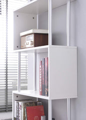 Cherry Tree Furniture FLAM Bookcase Shelving Unit Display Shelf White, 4-Layer