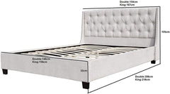 Cherry Tree Furniture LUCIDA Chenille Fabric Buttoned Headboard Bed Frame SF852 Standard, 5FT King