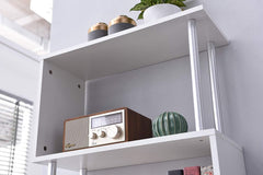 Cherry Tree Furniture FLAM Bookcase Shelving Unit Display Shelf White, 4-Layer