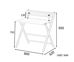 New Design Folding Desk with Steel Frame, Natural