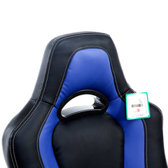 blue black office gaming racing office desk swivel chair