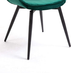 Cherry Tree Furniture Cala SET OF 2 Pine Green Colour Velvet Fabric Desk Chairs/Dining Chairs