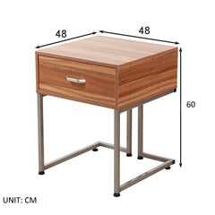 NASH 1-Drawer Bedside Table Cabinet Nightstand Walnut Colour
