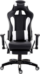 Cherry Tree Furniture High Back Gaming Recliner Computer Chair with Adjustable Armrests, Headrest & Lumbar Cushion and Extendable Footrest White