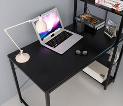 4-Tier Shelves Computer Workstation Desk, Black Colour