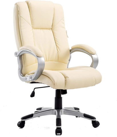 Cherry Tree Furniture High Back PU Leather Executive Swivel Office Chair MO59 Cream