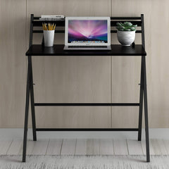 New Design Folding Desk with Steel Frame, Black