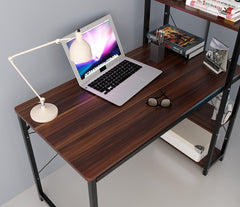4-Tier Shelves Computer Workstation Desk, Walnut Colour