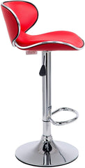 Cherry Tree Furniture SET OF 2 X Faux Leather Chrome Base Height Adjustable Swivel Bar Stools Kitchen Stools in Red MB-201