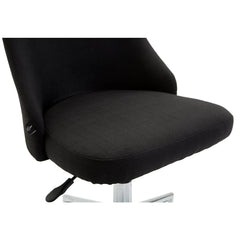 Brushed Fabric Medium Back Computer Desk Office Swivel Chair with Chrome Base, Black