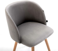 Cherry Tree Furniture Grey Velvet Fabric Chair with Solid Wood Legs