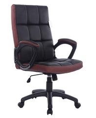 Black & White PU Leather Swivel Executive Office Chair