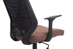 Fabric Medium Mesh Back Desk Office Swivel Chair with Removable Back Cushion, Brown