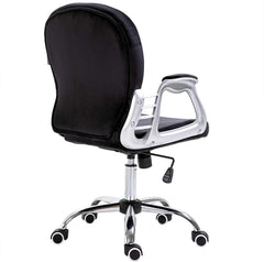 Cherry Tree Furniture Chesterfield Diamante Button Swivel Chair with Chrome Feet Black Velvet