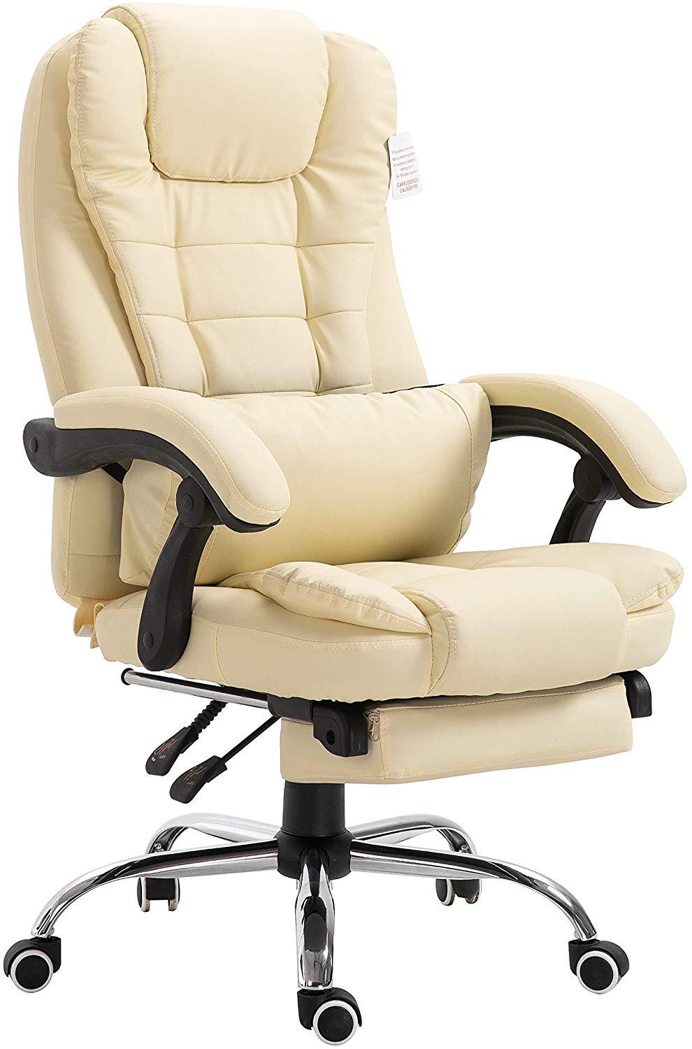 Executive Reclining Computer Desk Chair with Footrest, Headrest and Lu
