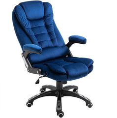 Cherry Tree Furniture Executive Recline Extra Padded Office Chair Standard, Blue Velvet