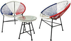 Cherry Tree Furniture Konya 2 Seater String Rattan Bistro Table and Chairs Set Garden Furniture Set Multi