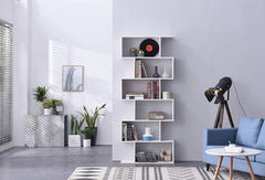 Cherry Tree Furniture FLAM Bookcase Shelving Unit Display Shelf 192 x 80 x 23 cmWhite, 6-Layer