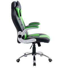 CTF High Back Racing Sport Swivel Chair with Adjustable Armrests & Headrest Cushion, Green