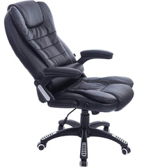 Executive Recline Padded Swivel Office Chair with Vibrating Massage Function, Black