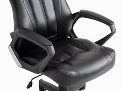 Racing Gaming Style PU Leather Swivel Office Chair, Black